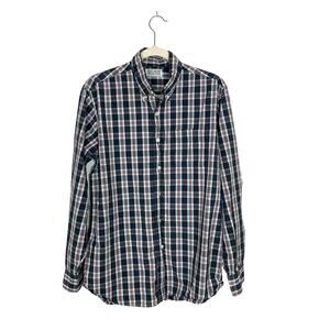 Lucky Brand Men's Medium Button Down Plaid Shirt Black Red‎
